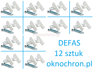 Zabezpieczenie okienne DEFAS zestaw 12 szt.